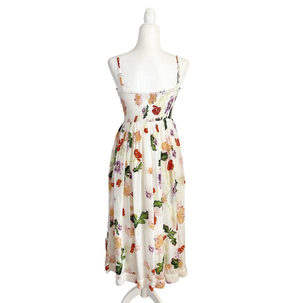 Verandah Smocked Floral Midi Dress XS NEW - Picture 6 of 10